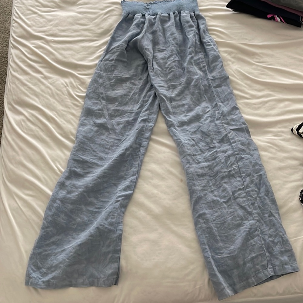 C.Lective flowy linen pants, size small